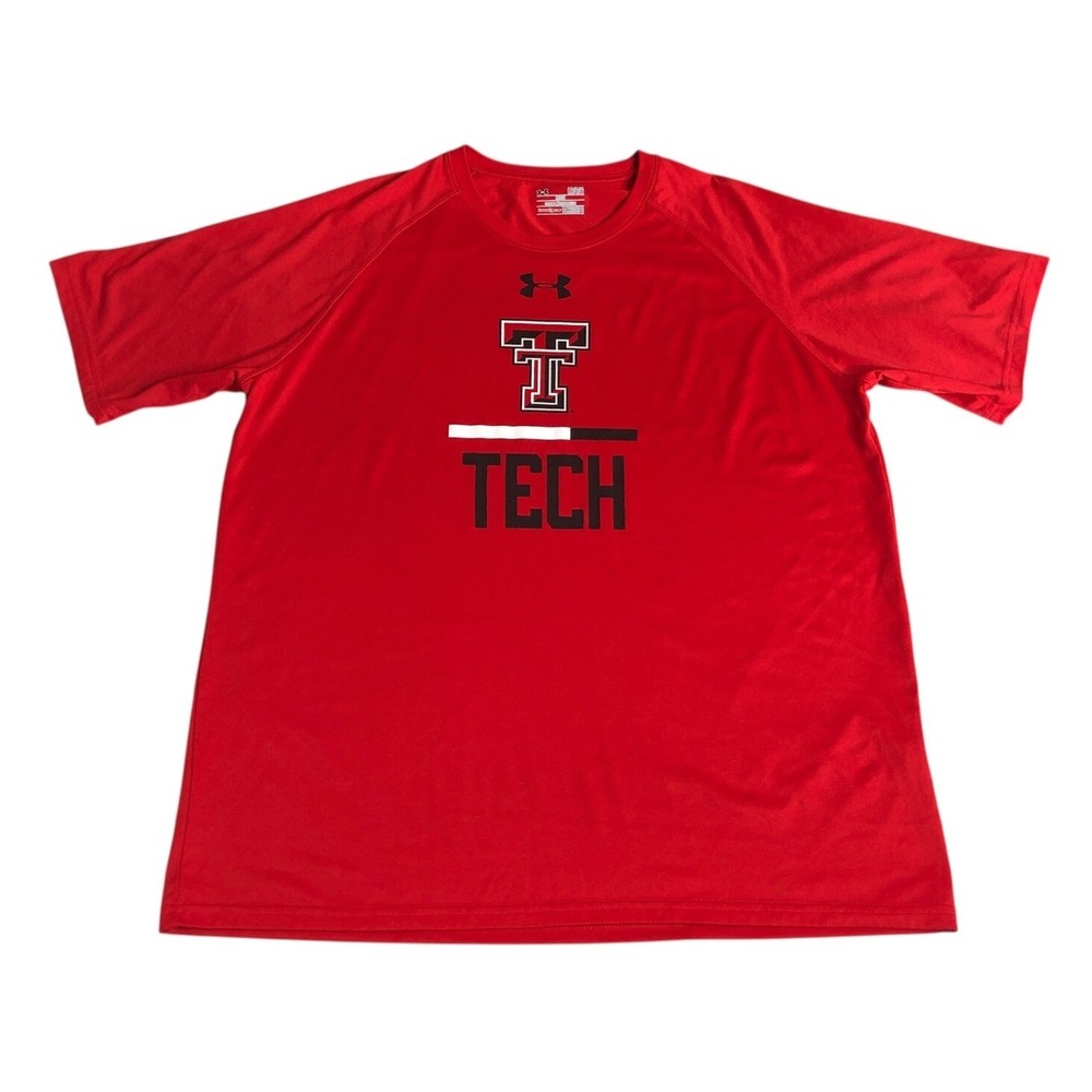 Under Armour Texas Tech Shirt Men L Red Performance Loose Heat Gear College NCAA